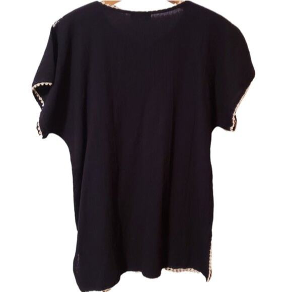 By Altundag 100% Cotton Floral Embroidered Crochet Tunic Size Medium - Picture 4 of 7